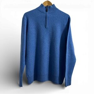 Allen Solly Men’s True Blue Cashmere Zip-Up Sweater Medium